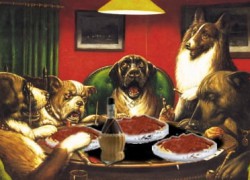 Hunde im Restaurant-Titel